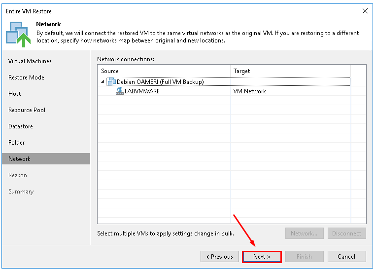 Restauration complète d'une VM avec Veeam Backup